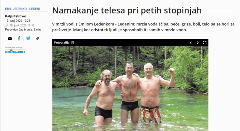  Namakanje telesa pri petih stopinjah 