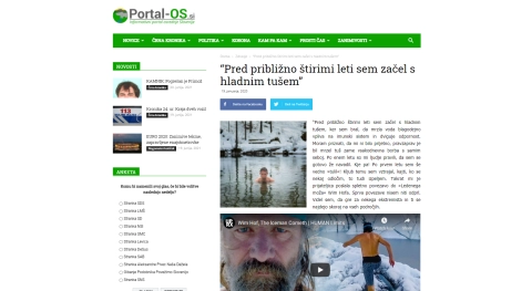 &ldquo;Pred približno &scaron;tirimi leti sem začel s hladnim tu&scaron;em&rdquo;